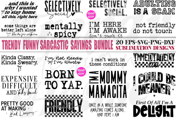 Download Funny Sarcastic Quotes Bundle SVG PNG - Bundle svg png Collection