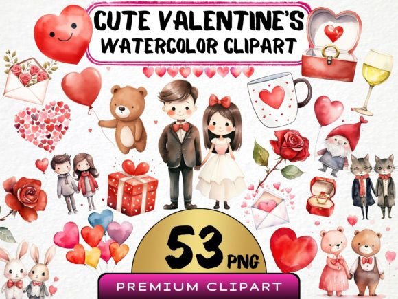 Download Cute Valentine's Clipart Bundle - Premium Resources