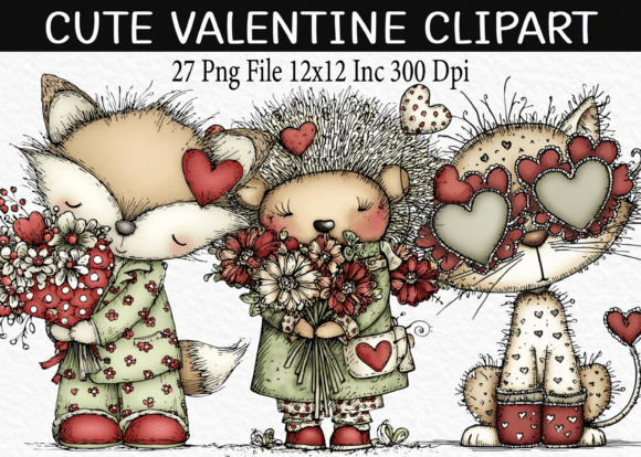 Download Cute Valentine Clipart - Premium Bundle